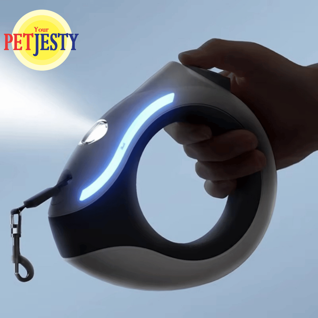 Retractable Extendable Dog Lead with LED Light & Torch
